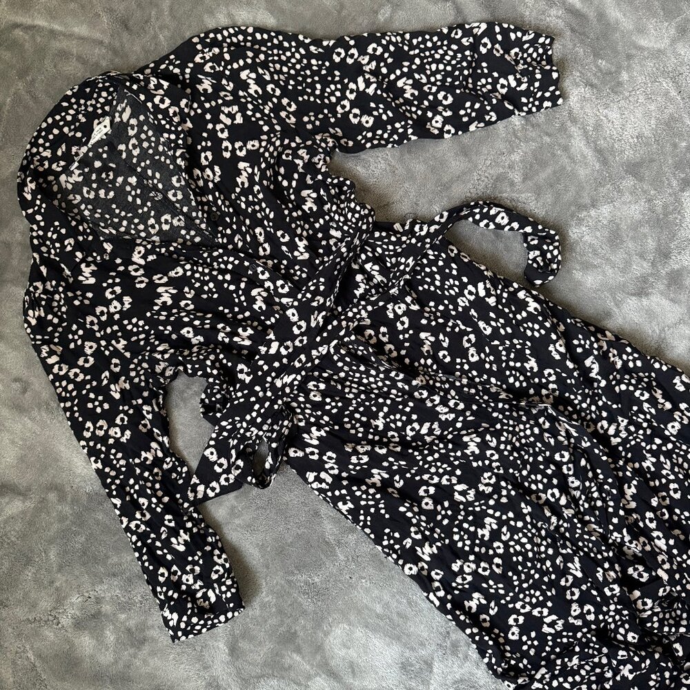 Zara Printed Maxi Long Dress w/ Tie
